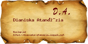 Dianiska Atanázia névjegykártya